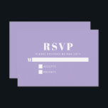 Modernes Minimalistisches Bat Mitzvah Lavender Lil RSVP Karte<br><div class="desc">Bold Typografy Lavender Lila Simple Modern Minimalistisch Bat Mitzvah RSVP Card</div>