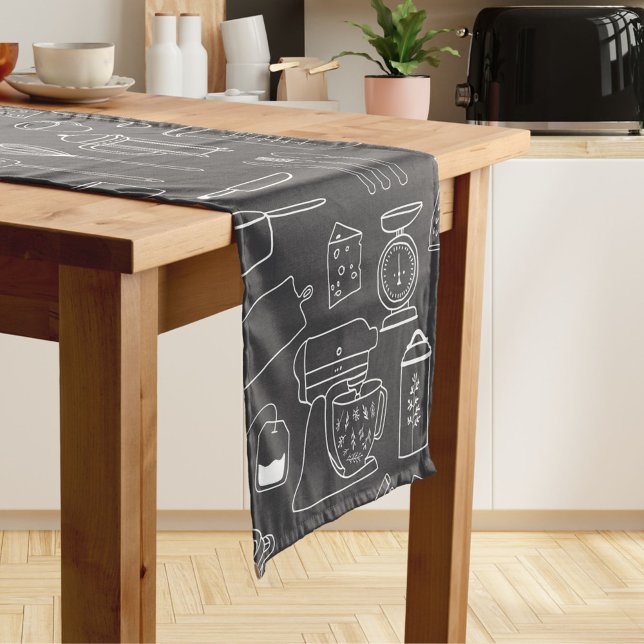 Modernes Minimalistisches Bauernhaus Küche Geschir Kurzer Tischläufer (In situ)