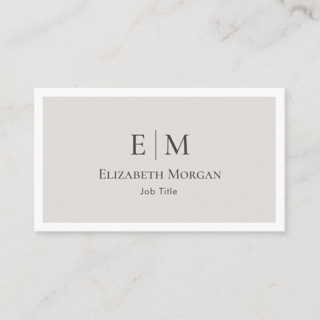 Modernes Minimalistisches Beige leicht Grau einfac Visitenkarte (Vorderseite)