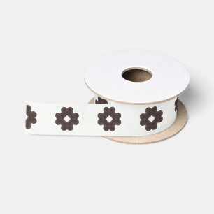 Modernes Minimalistisches Beige- und Braun-Vintage Satinband