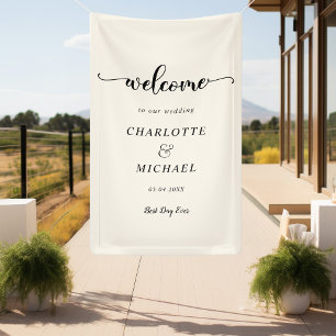 Modernes, minimalistisches, beigefarbenes Hotel, B Banner