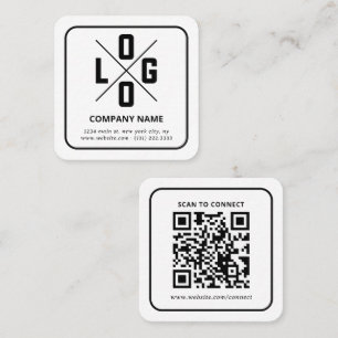 Modernes minimalistisches benutzerdefiniertes QR-C Quadratische Visitenkarte