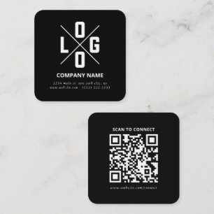 Modernes minimalistisches benutzerdefiniertes QR-C Quadratische Visitenkarte