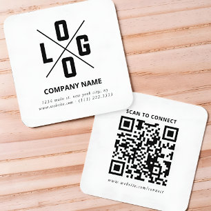 Modernes minimalistisches benutzerdefiniertes QR-C Quadratische Visitenkarte