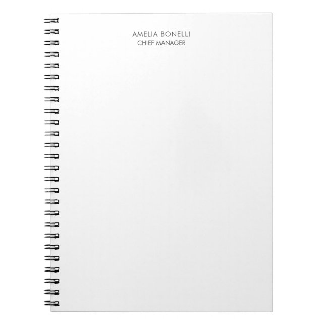 Modernes Minimalistisches Berufliches Einfaches Notizblock (Vorderseite)