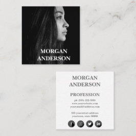 Modernes Minimalistisches Berufliches Foto Quadratische Visitenkarte