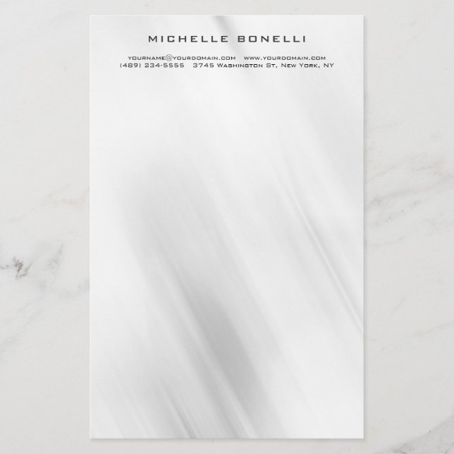 Modernes Minimalistisches Berufliches Graudesign Briefpapier (Vorderseite)