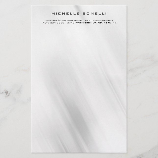 Modernes Minimalistisches Berufliches Graudesign Briefpapier (Vorderseite)