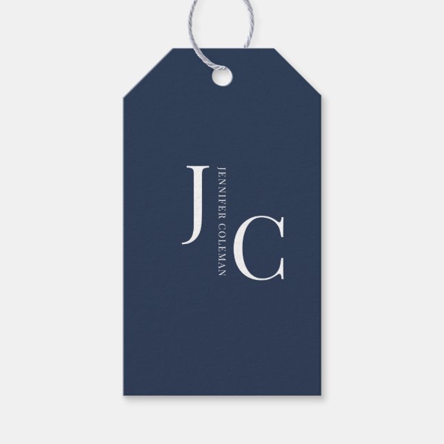 Modernes Minimalistisches Berufliches Monogramm Na Geschenkanhänger (Vorderseite)