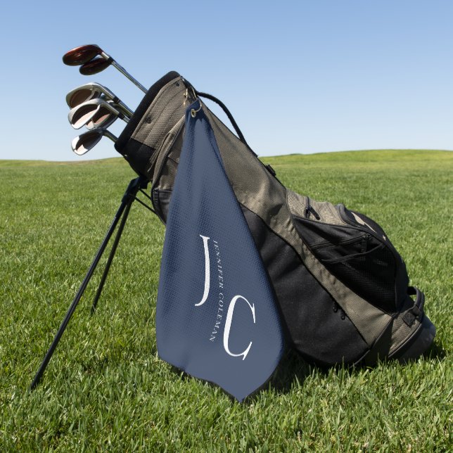 Modernes Minimalistisches Berufliches Monogramm Na Golfhandtuch (Gras)