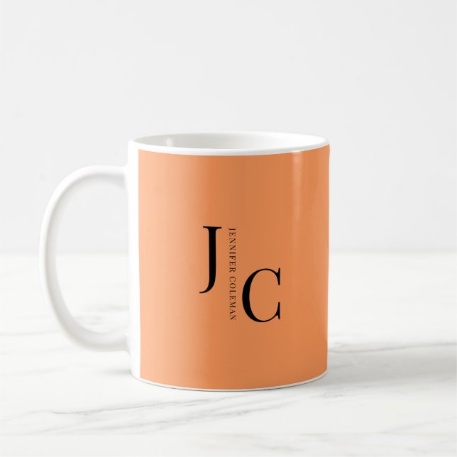 Modernes Minimalistisches Berufliches Monogramm Or Kaffeetasse (Links)