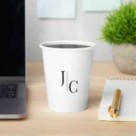 Modernes Minimalistisches Berufliches Monogramm Pappbecher