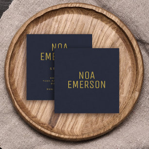 Modernes Minimalistisches Berufliches Navy Blue Go Quadratische Visitenkarte