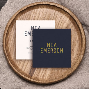 Modernes Minimalistisches Berufliches Navy Blue Go Quadratische Visitenkarte