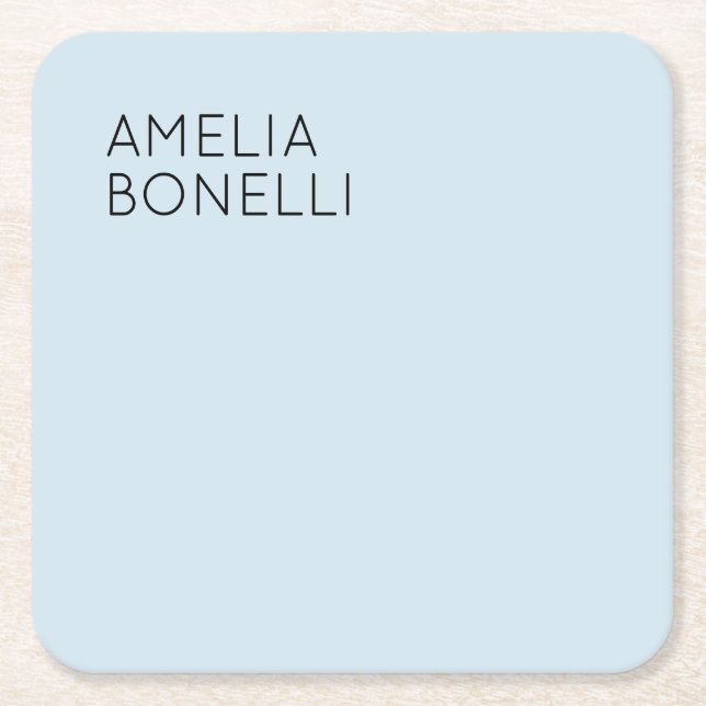 Modernes Minimalistisches Berufliches Schlicht Bla Rechteckiger Pappuntersetzer (Vorderseite)