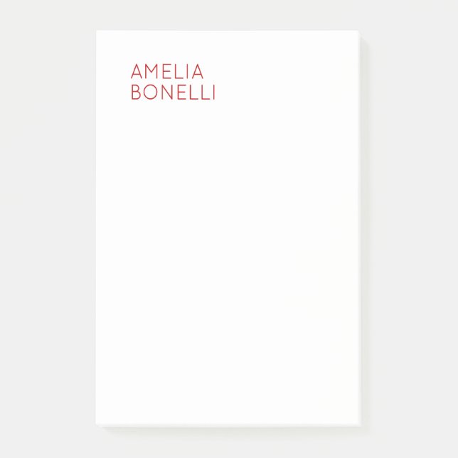 Modernes Minimalistisches Berufliches Schlichtes W Post-it Klebezettel (Vorderseite)
