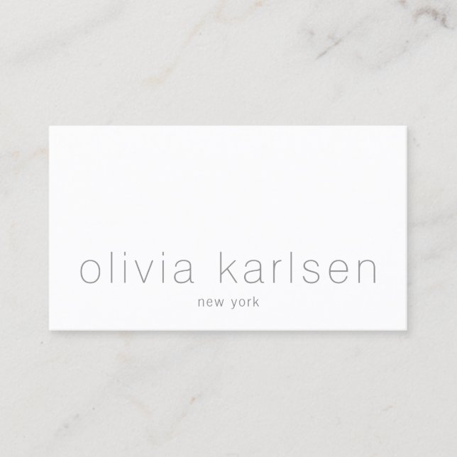 Modernes Minimalistisches Berufliches Weiß Visitenkarte (Vorderseite)