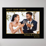 Modernes Minimalistisches Best Day Ever Wedding Fo Foliendrucke<br><div class="desc">Modernes Minimalistisches und dennoch elegantes Best Day-Ever-Foto Schwarz-Gold-Foil-Poster Print Wall Decke</div>