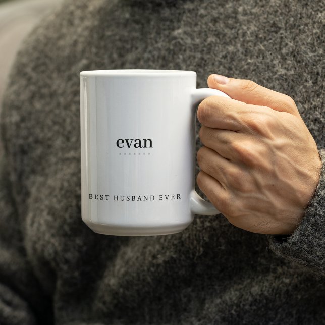 Modernes Minimalistisches Best Husband je Personal Zweifarbige Tasse (Von Creator hochgeladen)