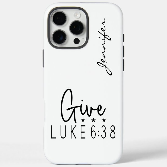 Modernes Minimalistisches Bibelverse Luke 6:38 iPh iPhone 16 Pro Max Hülle (Rückseite)