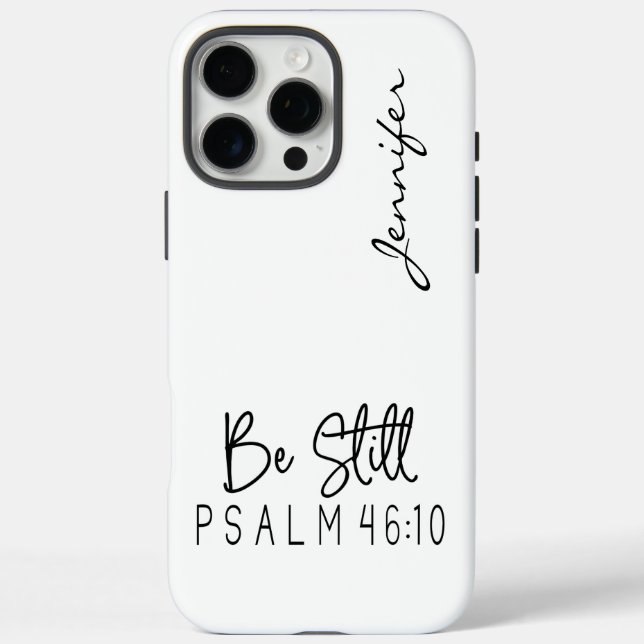 Modernes Minimalistisches Bibelverse Psalm 46:10 i iPhone 16 Pro Max Hülle (Rückseite)