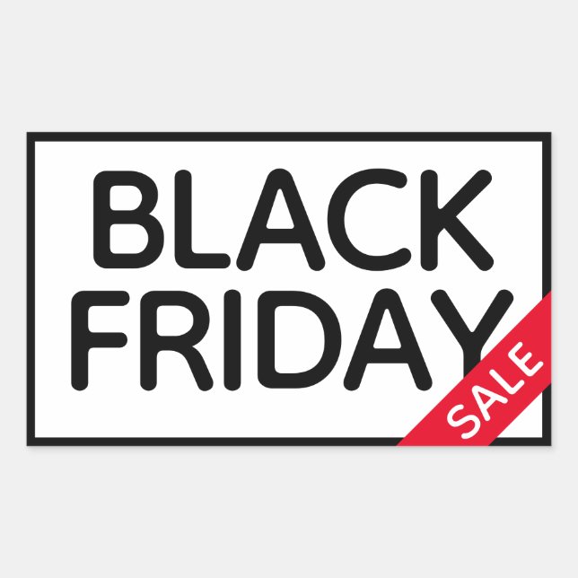 Modernes, minimalistisches Black Friday Sale Rechteckiger Aufkleber (Vorderseite)