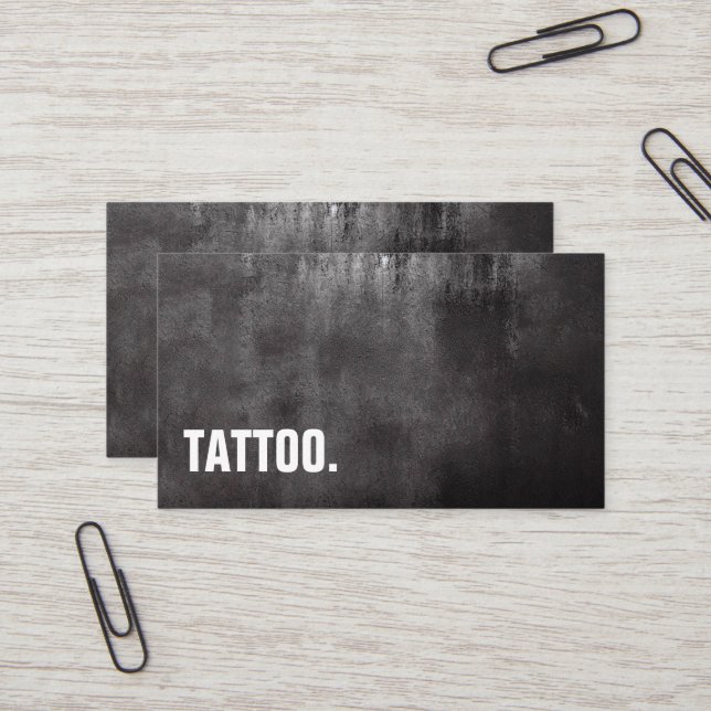 Modernes Minimalistisches Blackboard Tattoo Berufl Visitenkarte (Vorderseite/Rückseite Beispiel)