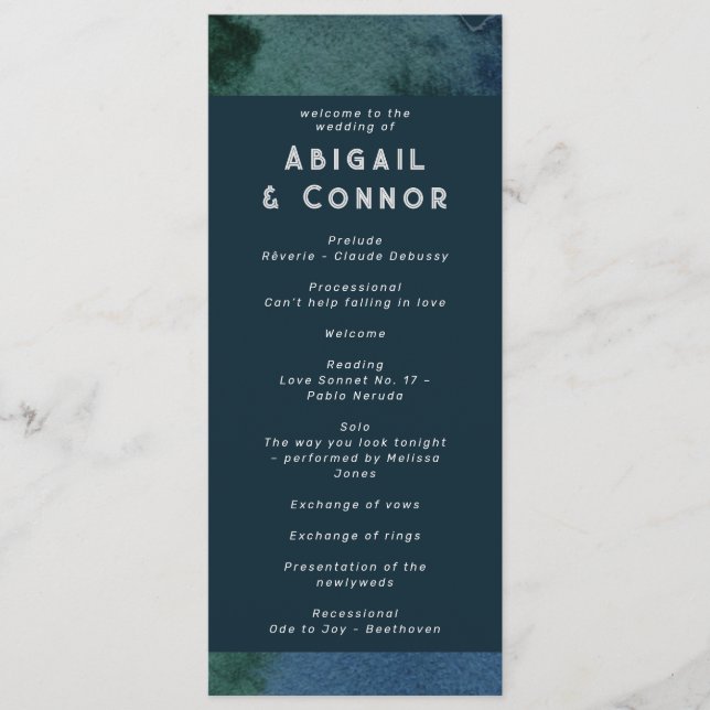 Modernes Minimalistisches Blau Aquamarin Programm (Vorderseite)