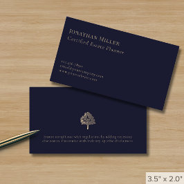 Modernes Minimalistisches Blaues Gold Visitenkarte