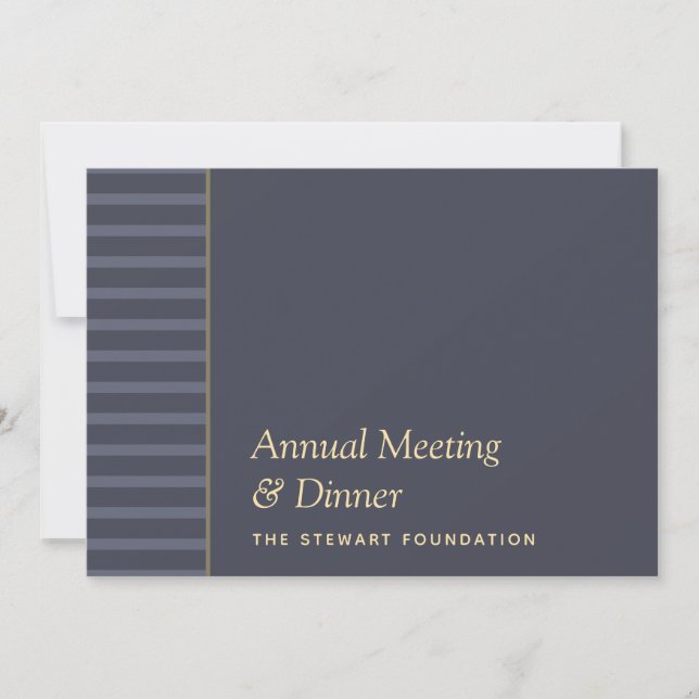 Modernes Minimalistisches Blue and Gold Business D Einladung (Vorderseite)