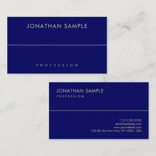 Modernes Minimalistisches Blue-Gold-Template-Elega Visitenkarte