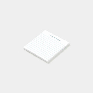 Modernes Minimalistisches Blue Lined Sticky Post-it Klebezettel