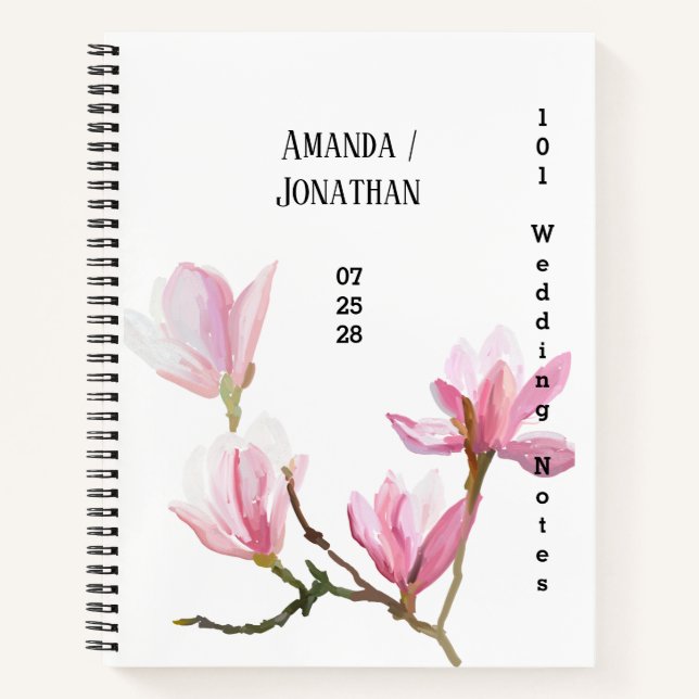 Modernes Minimalistisches BlumenGästebuch Notizbuch (Vorderseite)