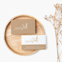 Modernes Minimalistisches Boho Cream Beige Script 