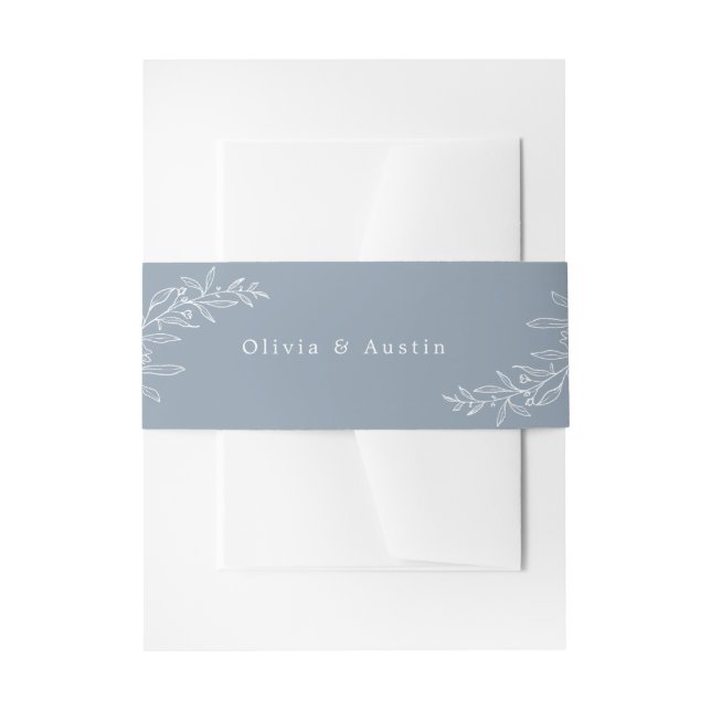 Modernes Minimalistisches Boho Dusty Blue Einladungsbanderole (Vorderseite Beispiel)