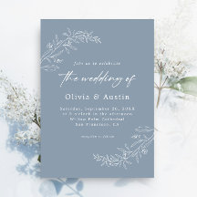 Modernes Minimalistisches Boho Dusty Blue QR Code 