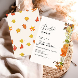 Modernes Minimalistisches Boho Fall Pumpkin-Brautp Einladung