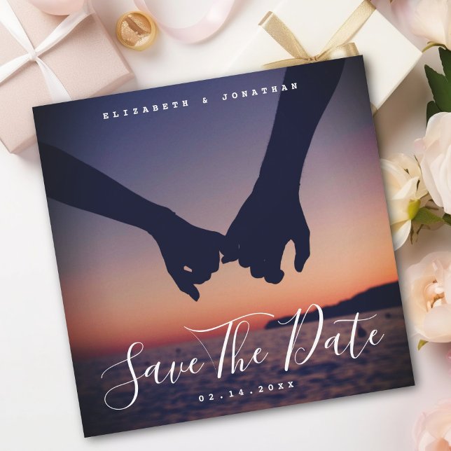 Modernes Minimalistisches Boho Navy Blue Wedding F Save The Date (Von Creator hochgeladen)