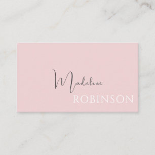 Modernes Minimalistisches Boho Pale Pink-Script Visitenkarte