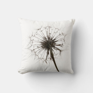 modernes minimalistisches botanisches Sepia/Creme- Kissen