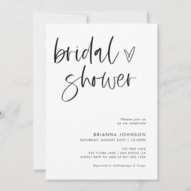 Modernes Minimalistisches Brautparty | Boho Bridal Einladung (Vorderseite)
