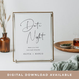 Modernes Minimalistisches Brautparty Datum Jar Sig Poster