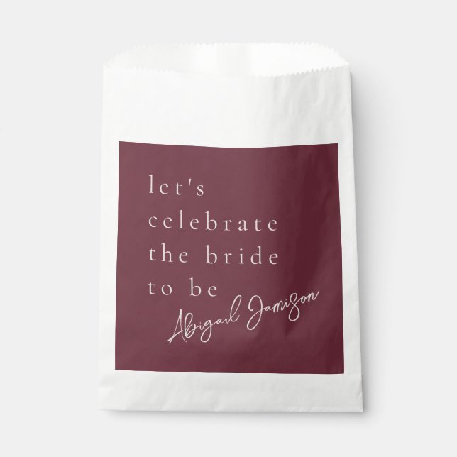 Modernes Minimalistisches Brautparty Geschenktütchen (Vorderseite)