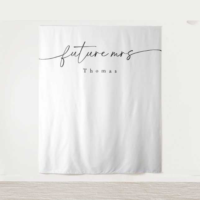 Modernes Minimalistisches Brautparty Wandteppich (Vorderseite)