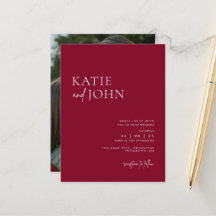 Modernes Minimalistisches Burgundy Red Wedding Fot