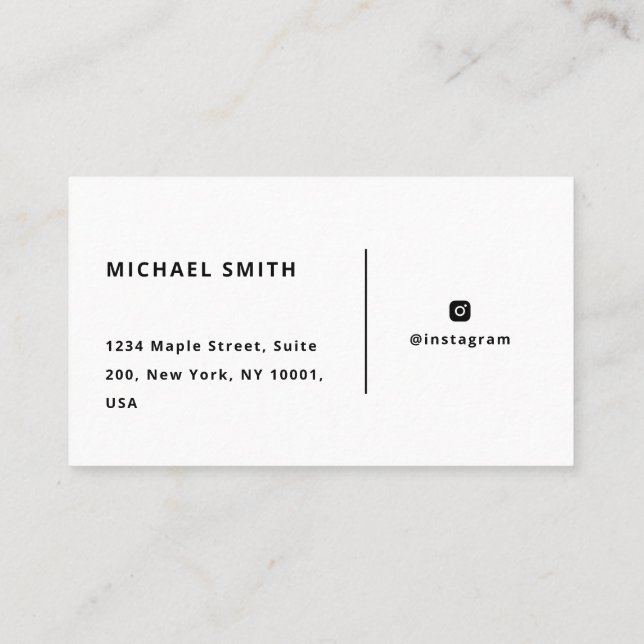Modernes Minimalistisches Business Card Design Visitenkarte (Rückseite)