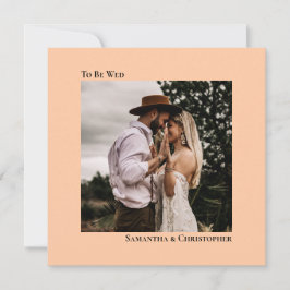 Modernes Minimalistisches Coral Peach Square Foto Einladung