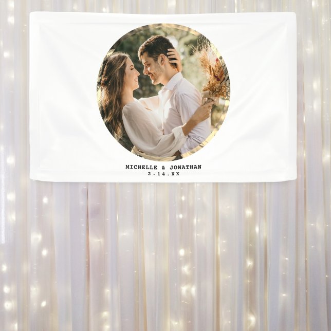 Modernes Minimalistisches Couple Wedding Foto Banner (Von Creator hochgeladen)