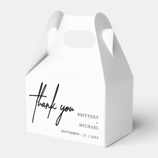 Modernes Minimalistisches Dankeschön beim Hochzeit Geschenkschachtel (Vorderseite)