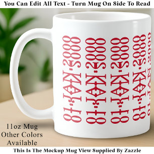 Modernes Minimalistisches Datum Versteckte Nachric Kaffeetasse